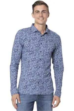 DESOTO Heren, Overhemden, Blauw, Maat: S Katoen