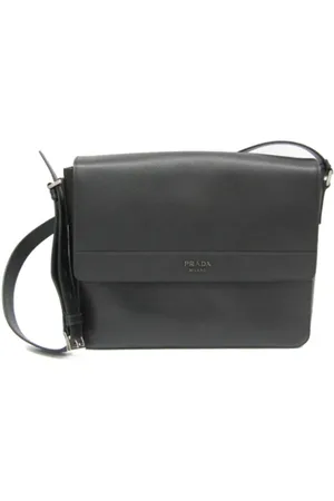 Prada Heren, Pre-owned, Zwart, Maat: ONE Size Leer