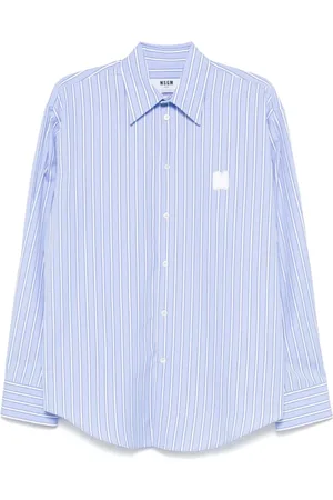 Msgm Heren, Overhemden, Blauw, Maat: L