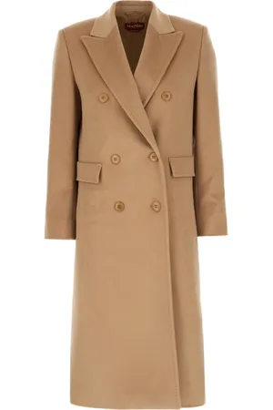 Max Mara Dames, Mantels, Bruin, Maat: S Wol