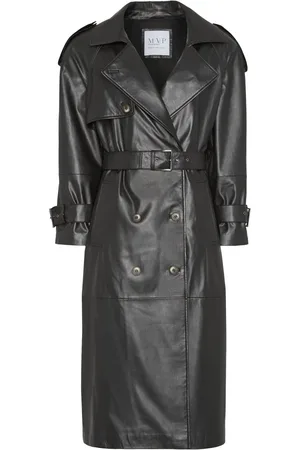 MVP Wardrobe Dames, Mantels, Zwart, Maat: M Leer