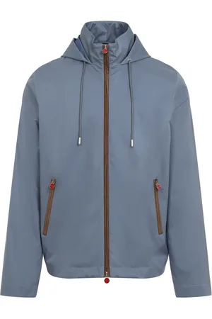 Kiton Heren, Jassen, Blauw, Maat: M Suède
