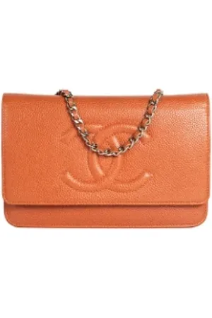CHANEL Dames, Pre-owned, Oranje, Maat: ONE Size Leer