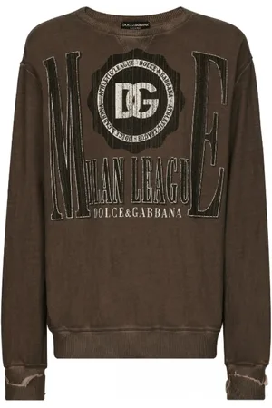 Dolce & Gabbana Heren, Sweatshirts & Hoodies, Bruin, Maat: L Katoen