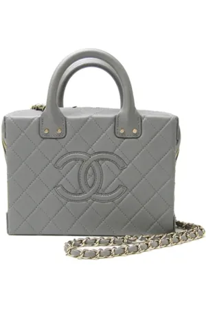 CHANEL Dames, Pre-owned, Grijs, Maat: ONE Size Leer