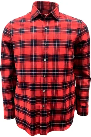 SALVATORE PICCOLO Heren, Overhemden, Rood, Maat: 4XL Flanel