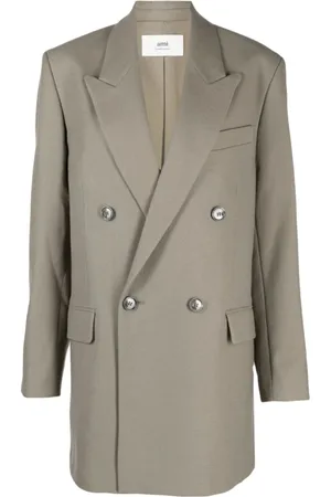 Ami Dames, Mantels, Grijs, Maat: XS