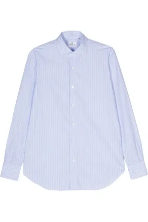 Finamore Heren, Overhemden, Blauw, Maat: L Katoen