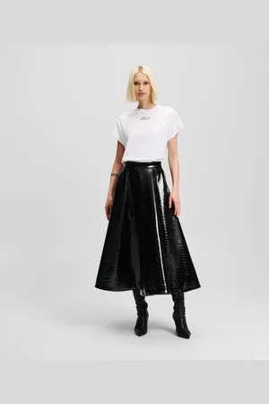Karl Lagerfeld Dames, Rokken, Zwart, Maat: M Leer