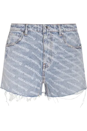 Alexander Wang Dames, Korte broeken, Blauw, Maat: W27 Denim