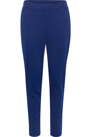 Kaffe Dames, Broeken, Blauw, Maat: M