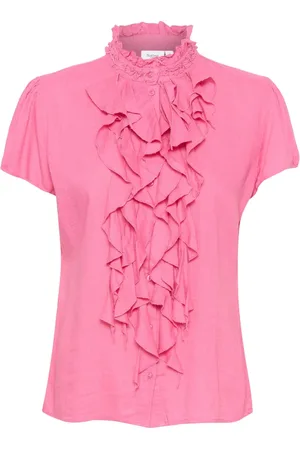 Saint Tropez Dames, Blouses & Shirts, Roze, Maat: XS Linnen