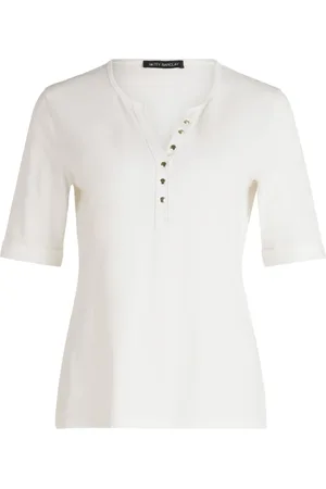 Betty Barclay Dames, Tops, Wit, Maat: M Leer