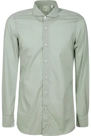 Finamore Heren, Overhemden, Groen, Maat: 4XL Katoen