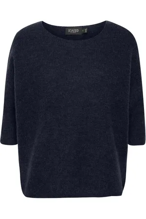 Soaked in Luxury Dames, Truien, Blauw, Maat: XS Wol