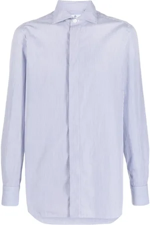 Finamore Heren, Overhemden, Blauw, Maat: M Katoen