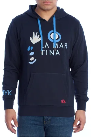 La Martina Heren, Sweatshirts & Hoodies, Blauw, Maat: M Katoen