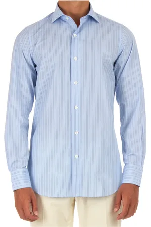 Finamore Heren, Overhemden, Blauw, Maat: 2XL