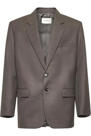 Saint Laurent Heren, Jassen, Bruin, Maat: M Wol