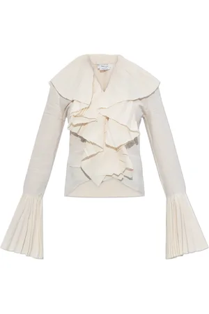 Alexander McQueen Dames, Blouses & Shirts, Wit, Maat: S Leer