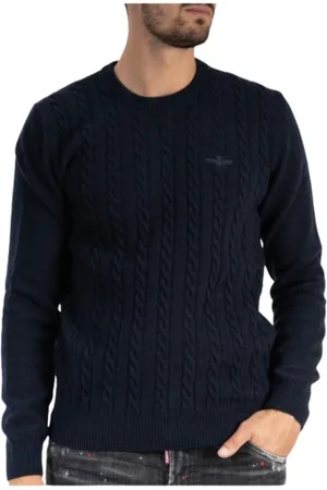Aeronautica Militare Heren, Sweatshirts & Hoodies, Blauw, Maat: XL Wol
