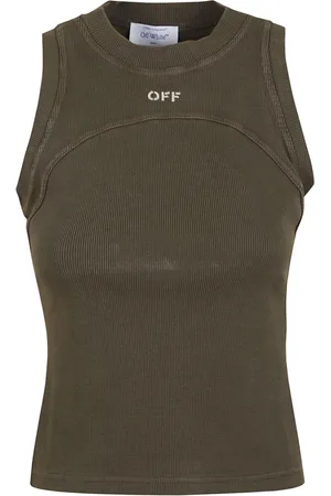 OFF-WHITE Dames, Tops, Groen, Maat: 2XS