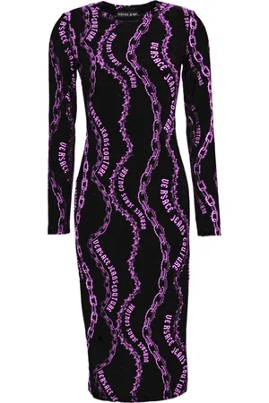 VERSACE Dames, Jurken, Zwart, Maat: 2XS Poliester