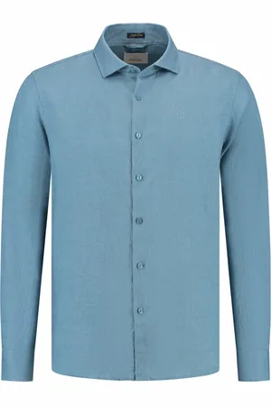 Dstrezzed Heren, Overhemden, Blauw, Maat: L Linnen