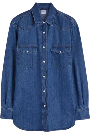 Aspesi Dames, Blouses & Shirts, Blauw, Maat: XS Denim
