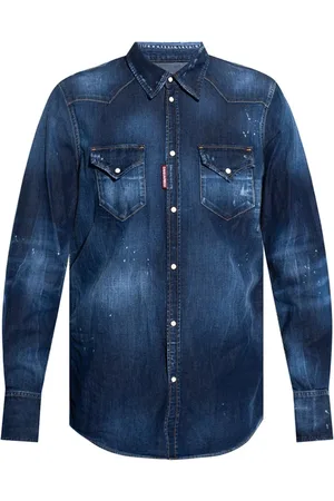 Dsquared2 Heren, Overhemden, Blauw, Maat: XL Denim