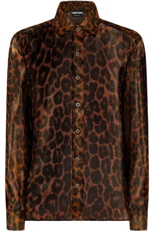 Tom Ford Dames, Blouses & Shirts, Bruin, Maat: S Zijde