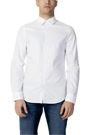 Armani Exchange Heren, Overhemden, Wit, Maat: L Katoen
