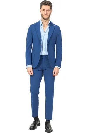 MULISH Heren, Pakken, Blauw, Maat: 4XL Viscose