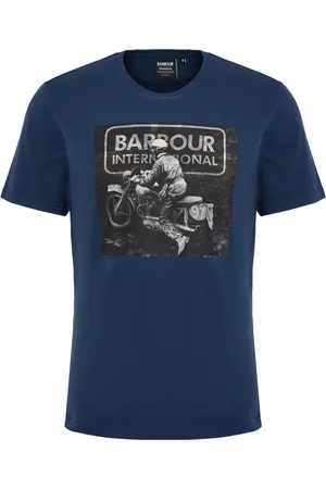 Barbour Heren, Tops, Blauw, Maat: M Katoen