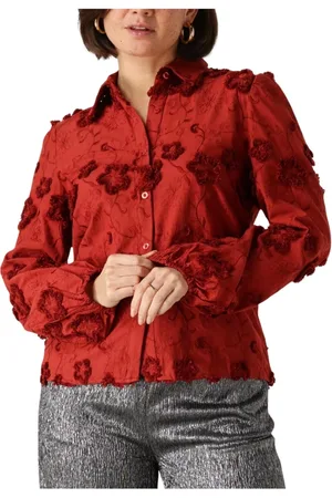Ydence Dames, Blouses & Shirts, Rood, Maat: XL