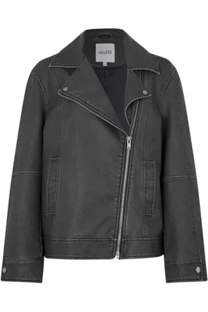 mbyM Dames, Jassen, Zwart, Maat: Xs/S Leer
