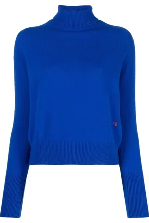 Victoria Beckham Dames, Truien, Blauw, Maat: M Wol