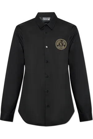 VERSACE Heren, Overhemden, Zwart, Maat: S Katoen