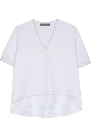 D.EXTERIOR Dames, Tops, Wit, Maat: 2XL Katoen