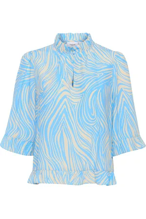 Saint Tropez Dames, Blouses & Shirts, Blauw, Maat: S Viscose