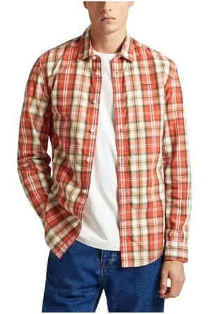 Pepe Jeans Heren, Overhemden, Oranje, Maat: M Katoen