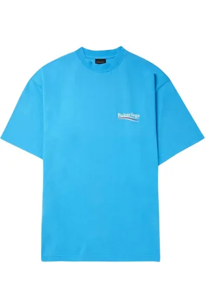 Balenciaga Heren, Tops, Blauw, Maat: 2XS Katoen