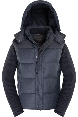 MOORER Heren, Jassen, Blauw, Maat: 2XL Wol