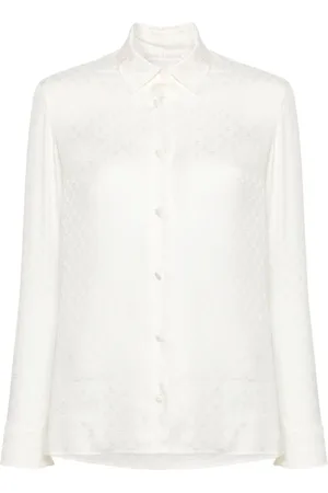 Palm Angels Dames, Blouses & Shirts, Wit, Maat: 2XS Zijde