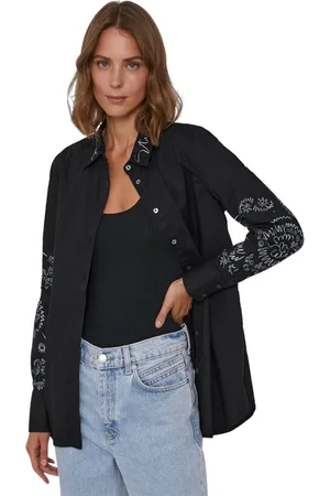 Desigual Dames, Blouses & Shirts, Zwart, Maat: XS