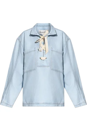 Munthe Dames, Blouses & Shirts, Blauw, Maat: XS Denim