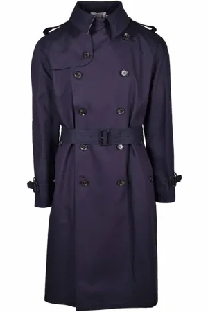 Aquascutum Heren, Mantels, Blauw, Maat: 3XL Katoen