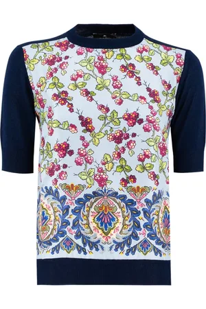 Etro Dames, Truien, Blauw, Maat: XS Zijde