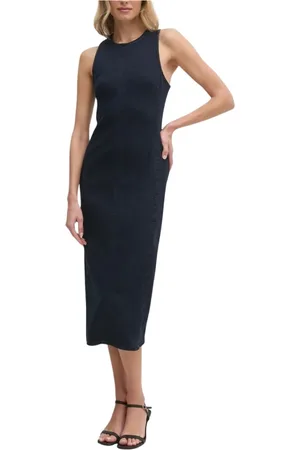 Calvin Klein Dames, Jurken, Blauw, Maat: S Denim