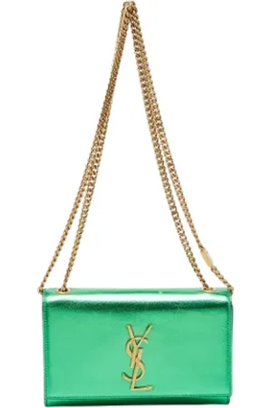 Saint Laurent Dames, Pre-owned, Groen, Maat: ONE Size Leer